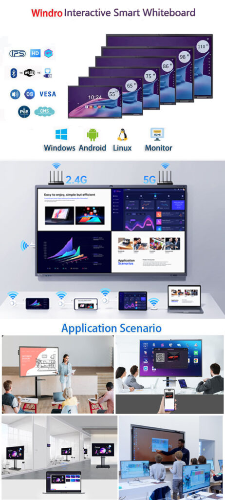 Interactive Whiteboard,Digital Whiteboard, Smart Whiteboard, integrates TV, computer, tablet, screen projection, writing whiteboard --Windro