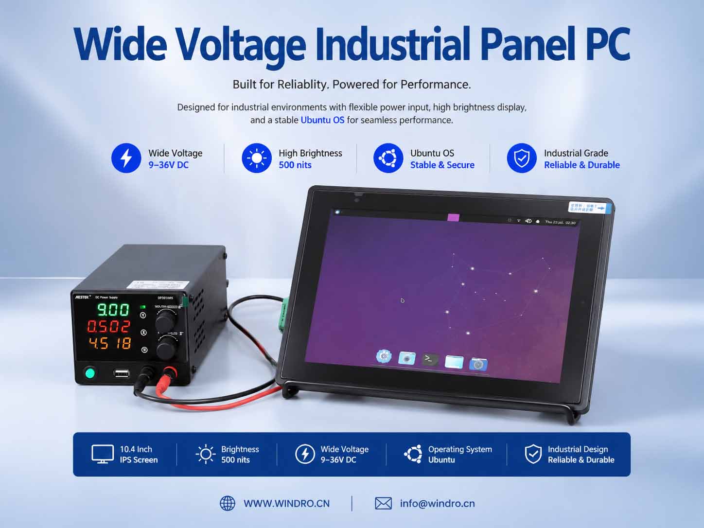 9–36V wide voltage 10.4 inch industrial panel PC