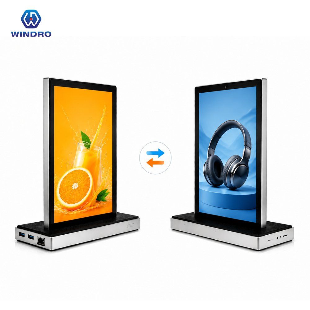 WINDRO Dual-Screen Digital Signage with Flexible Display Modes 10.1 inch dual-screen digital signage supporting synchronous and independent content display